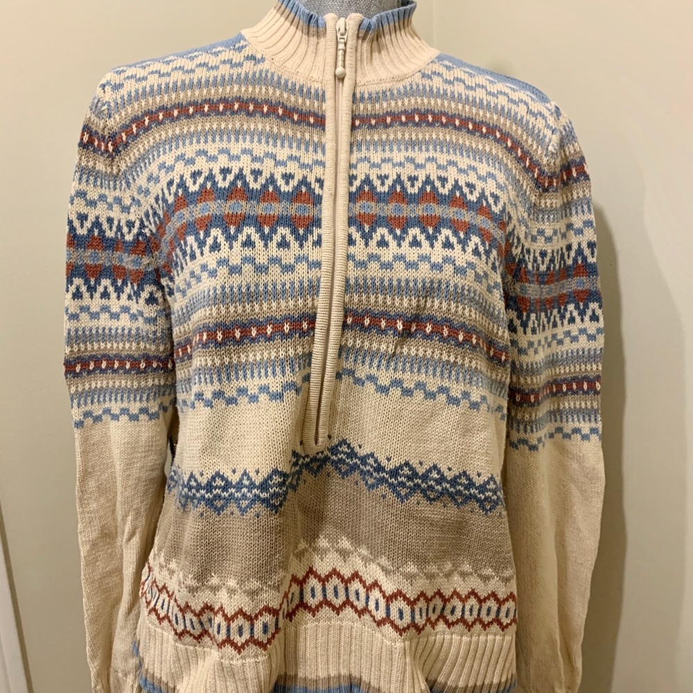 Vintage Woolrich half zip sweater fair isle Y2K 90’s